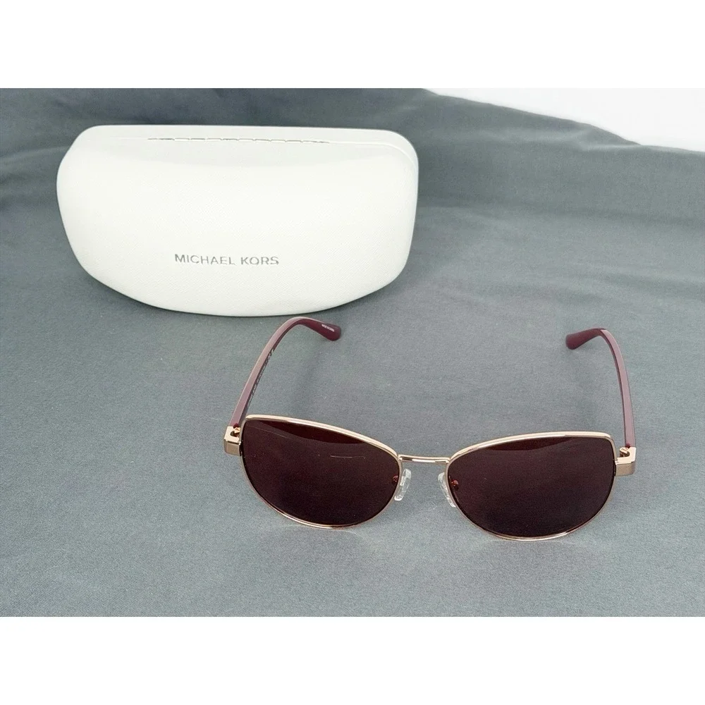 Michael Kors Lanikai Rose Gold Geometric MK1162 Sunglasses 58-16-140 W/ Case